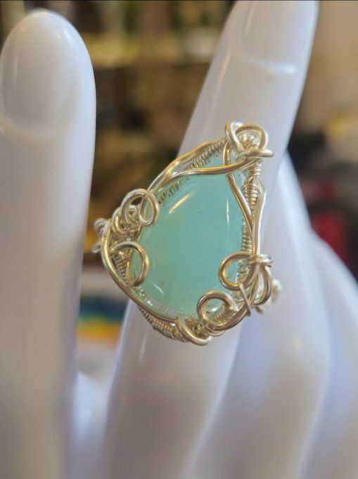 Bague ajustable Hemimorphite -Communication & Harmonie✨ 