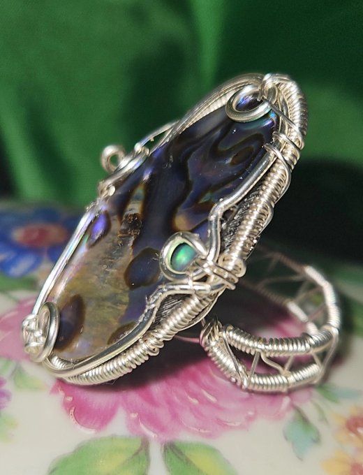 Bague Ormeau abalone : Calme & Réconfort 