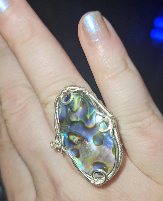 Bague Ormeau abalone : Calme & Réconfort 