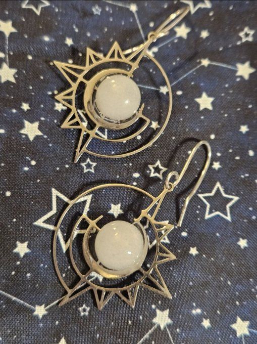 Boucle d'oreille Jade blanche canada   