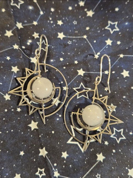 Boucle d'oreille Jade blanche canada   
