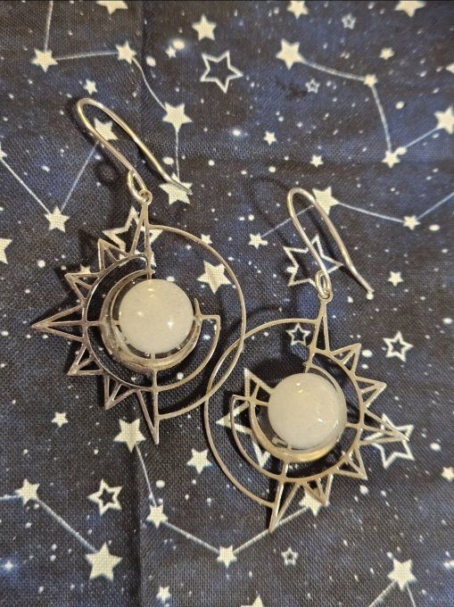 Boucle d'oreille Jade blanche canada   