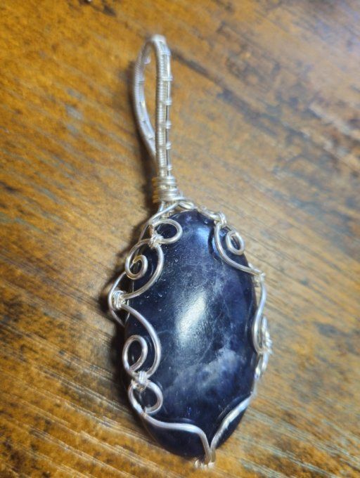 Pendentif argent  Iolite (Cordierite) –✨ peurs profondes et anxieté  