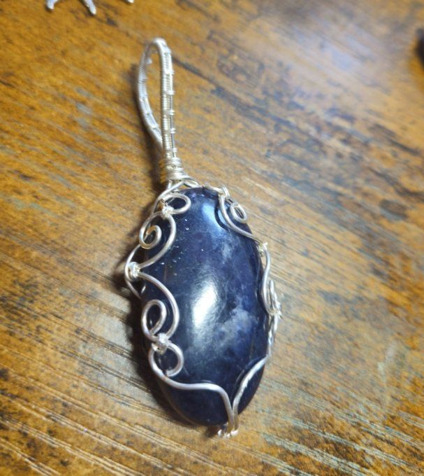 Pendentif argent  Iolite (Cordierite) –✨ peurs profondes et anxieté  