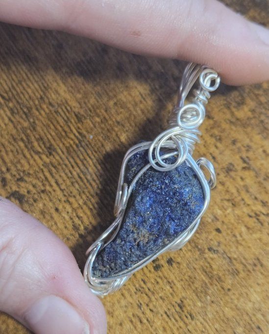 Pendentif Azurite ✨Clarté et Sérénité   ✨ - pomme poisons Brut 