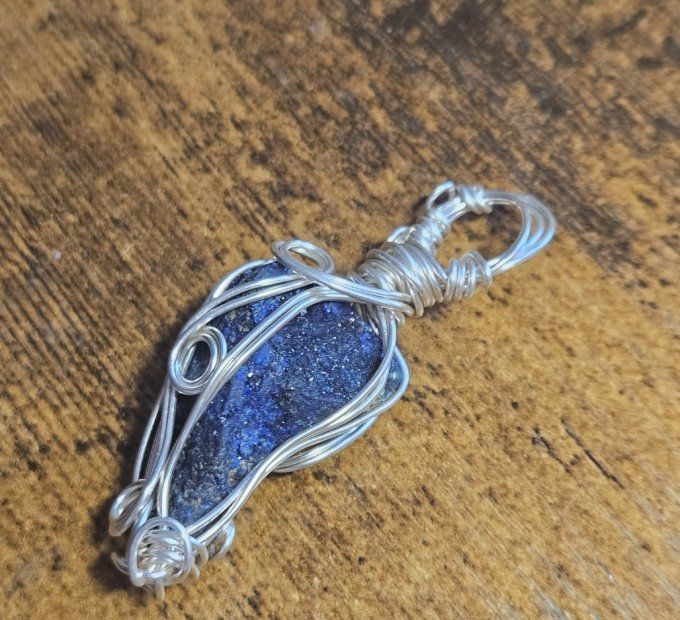 Pendentif Azurite ✨Clarté et Sérénité   ✨ - pomme poisons Brut 