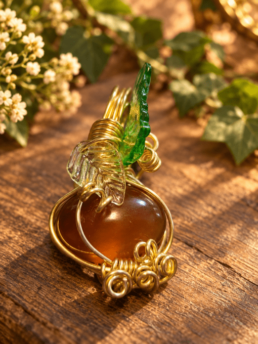 Pendentif Cornaline citrouille 