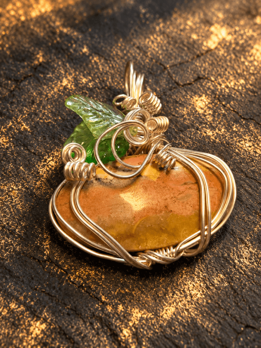 Pendentif Jaspe Mookaite Citrouille