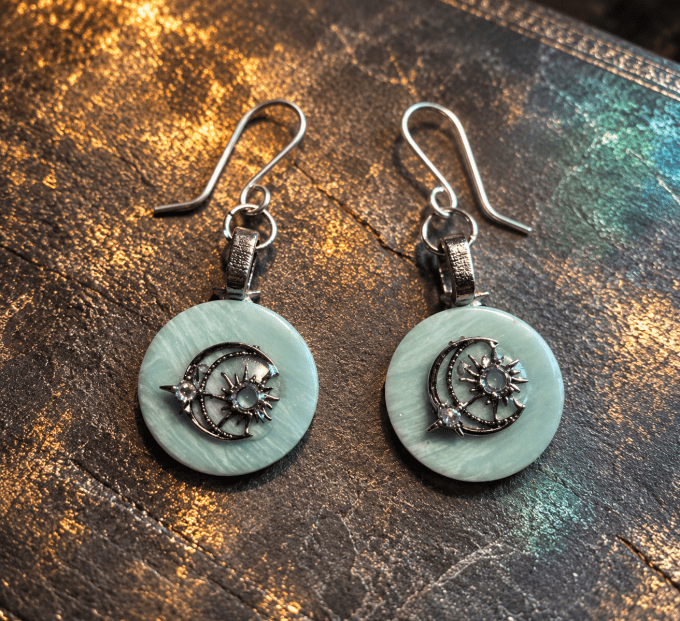Boucles d’oreilles calcite bleu Bleue – Intuition & Ouverture Spirituelle .