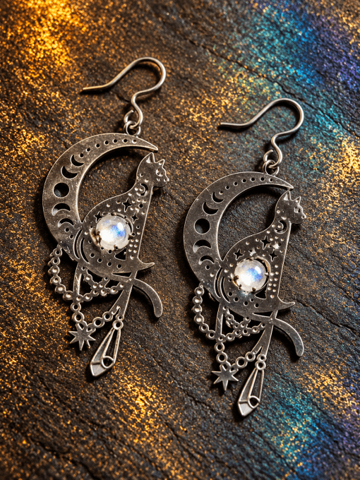 Pierre de lune ✨ Péristerite ✨ Boucle d'oreille.