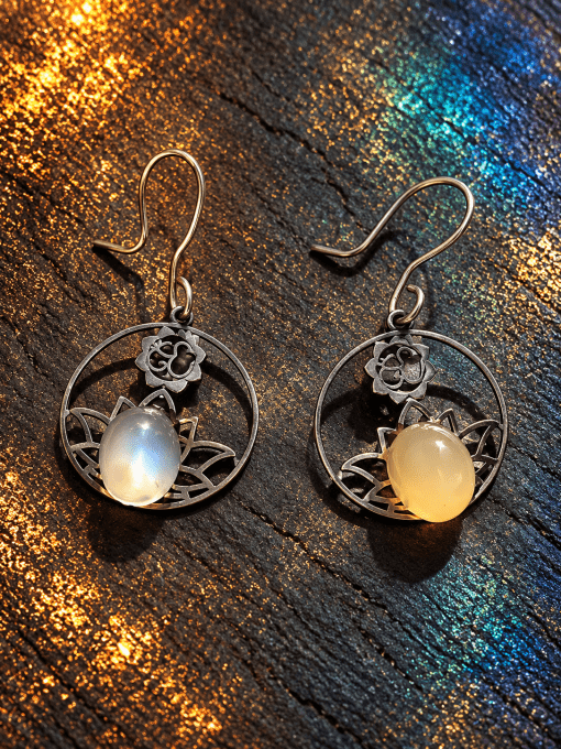 Boucles Pierre de lune Hecatolite