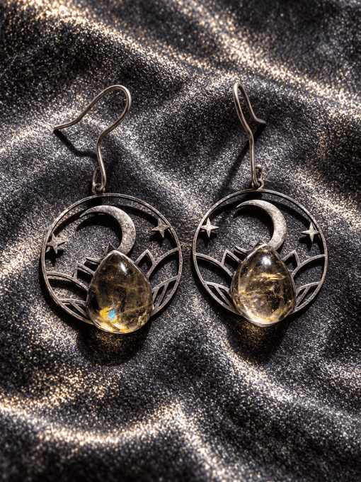 Boucles D’Oreilles Citrine ✨ Pierre De L’abondance et joie