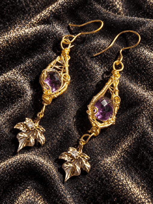 Boucles d’oreille amethyste Or facette.
