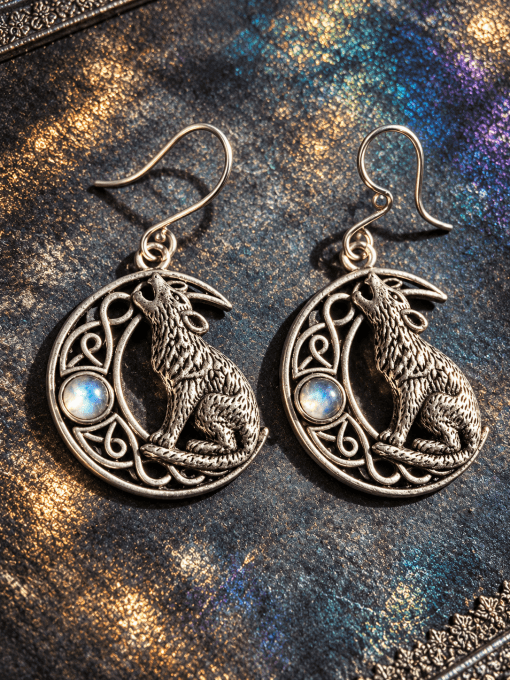 Boucle d’oreille Pierre de lune ✨ Péristerite