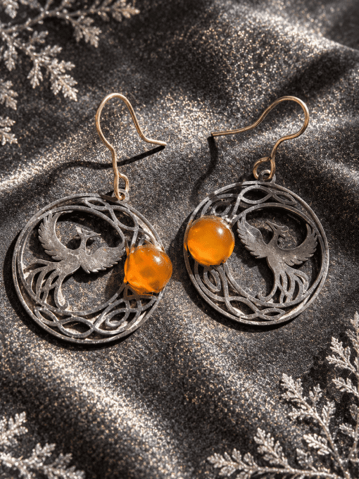 Boucles d'oreilles Cornaline - Phénix