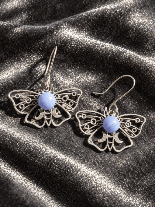 Boucle Agate Blue Lace - serenité et parole