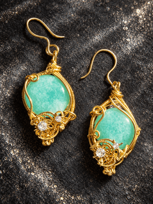Boucle d'oreille Amazonite - Larmes d'Héra