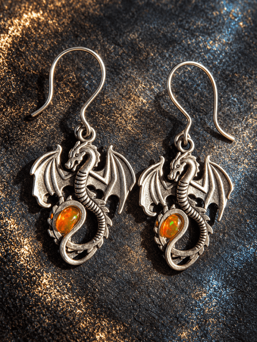 Boucle d'oreille Opale de feu