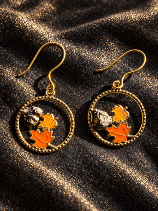Boucle d'oreille Pyrite brut .abondance et joie