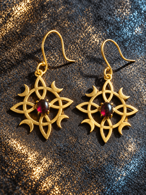 Boucle d’oreille  Grenat rhodolite : amour ,passion. 