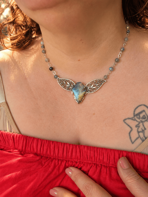 Collier Eragon : labradorite et dragon 