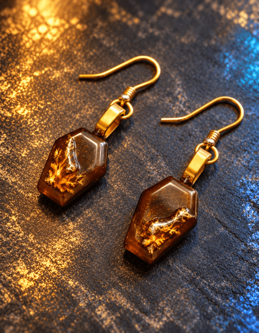 Boucle d’oreille Quartz fraise Érable 
