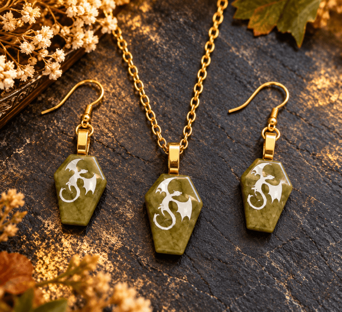 parure Spooky Serpentine Lezardite dragon