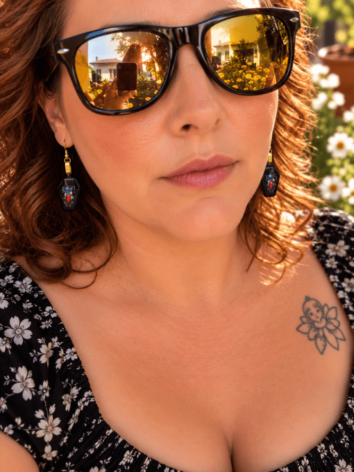 Boucle d’oreille Spider onyx noire 