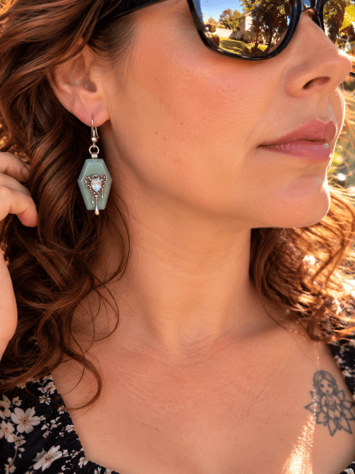  Boucle d’oreille spooky aventurine verte