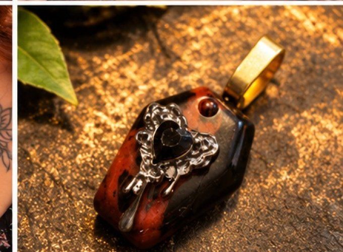 Collier Spooky : obsidienne acajou