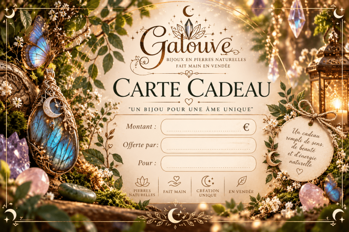 Carte Cadeau 150 € – Bijoux & Créations en Pierres Naturelles  - Copie