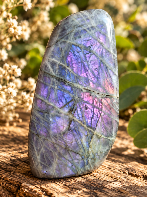  Labradorite Forme Libre Violette et Rose – Galouve
