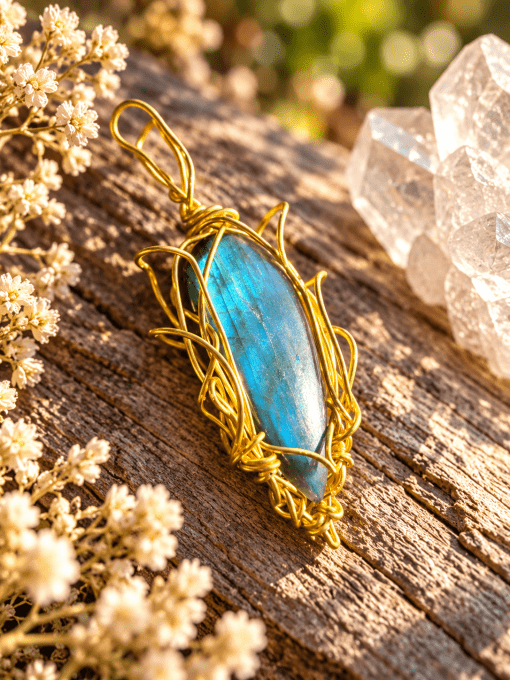 Pendentif Labradorite Bleue Vaelith | Galouve