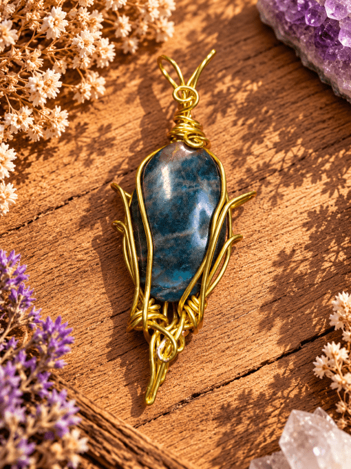 Vaelion – Pendentif en Apatite Bleu-Vert | Galouve