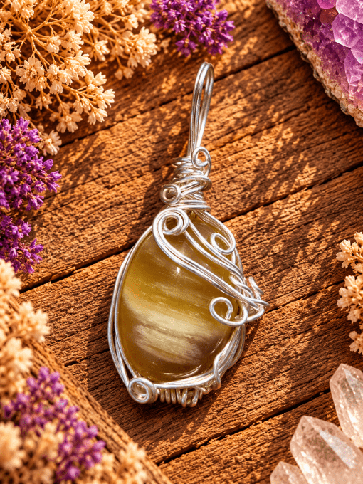 Pendentif Opale Jaune – Pierre De Révélation Et D’Équilibre  