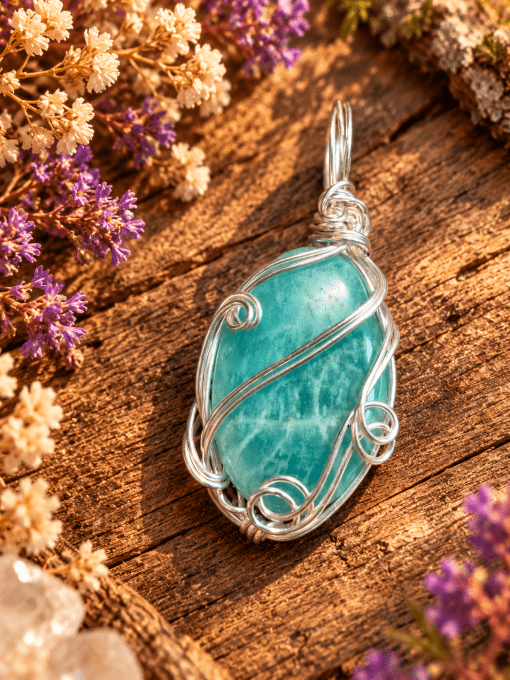 Pendentif Amazonite Pierre Naturelle - pour Bien-être
