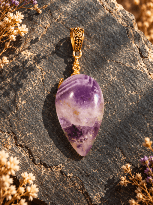 Pendentif champignon Améthyste – Sérénité & Sagesse Spirituelle