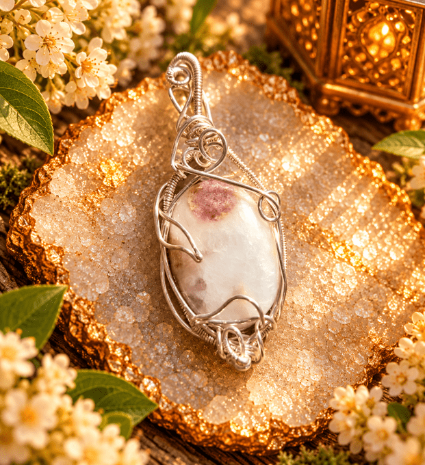 Amulette Tourmaline rose (Rubellite )✨Blessure Émotionnelle et Protection 