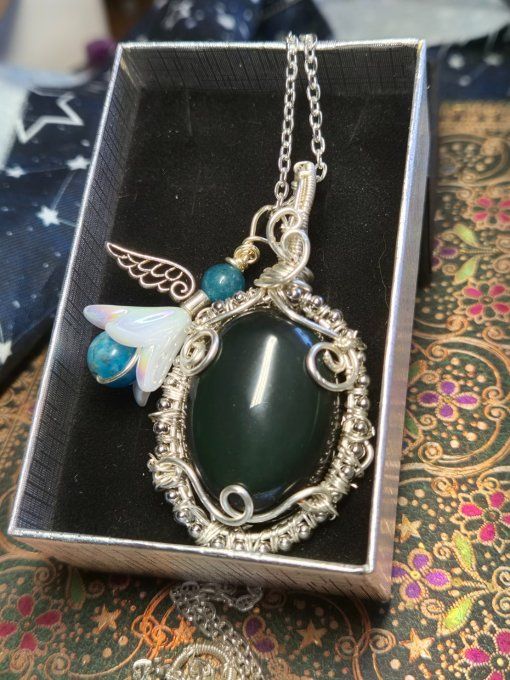 Camé Pendentif Argent Œil Céleste – Protection & Clarté Spirituelle  