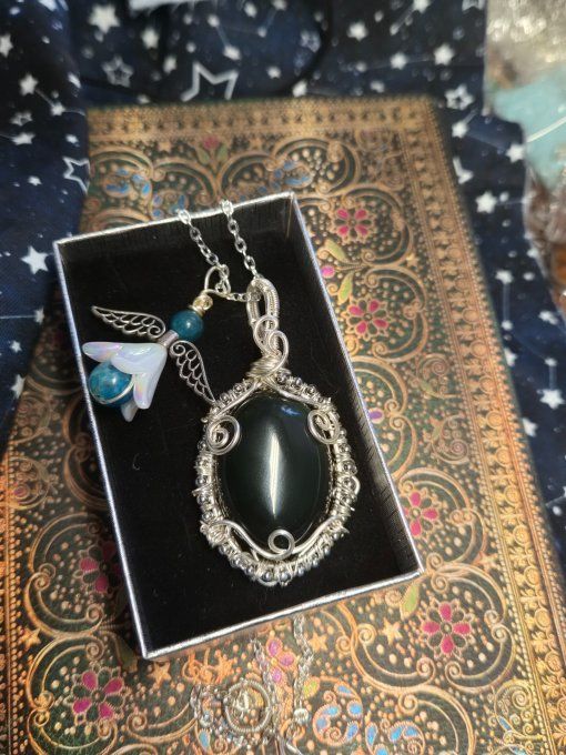 Camé Pendentif Argent Œil Céleste – Protection & Clarté Spirituelle  