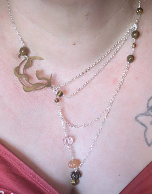 Collier coeur d’automne,  bijoux asymétrique a composer 