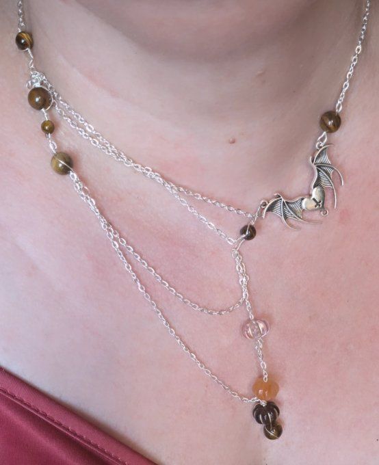 Collier coeur d’automne,  bijoux asymétrique a composer 