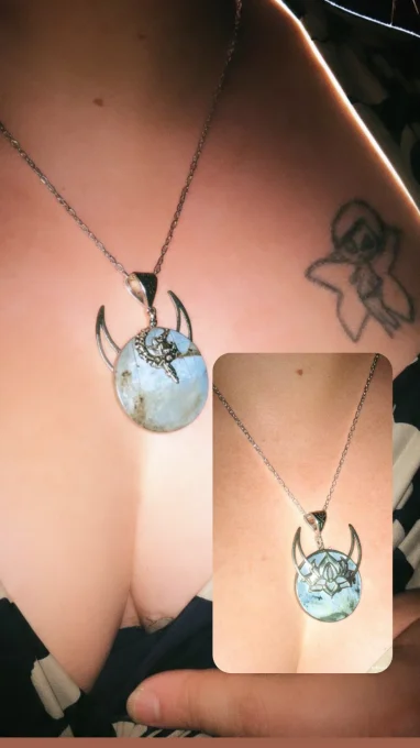 Pendentif labradorite -Corne de brume
