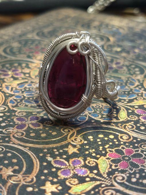 Bague Grenat rhodolite : amour ,passion.