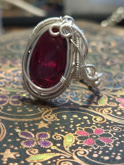 Bague Grenat rhodolite : amour ,passion.