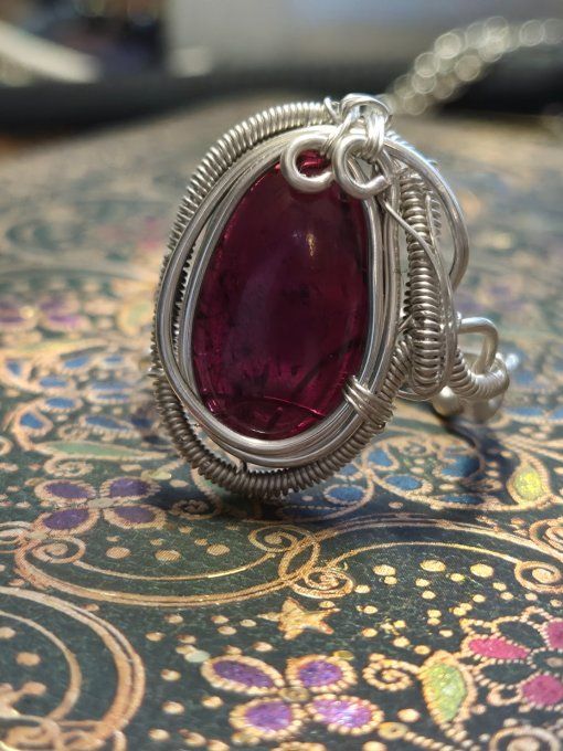 Bague Grenat rhodolite : amour ,passion.