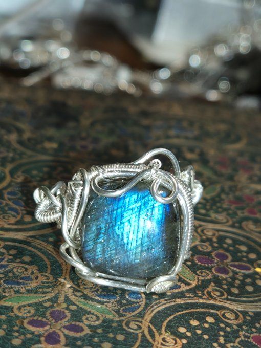 Bague Labradorite Bleue nuit  – Bijou De Protection Et D’Intuition  - Copie