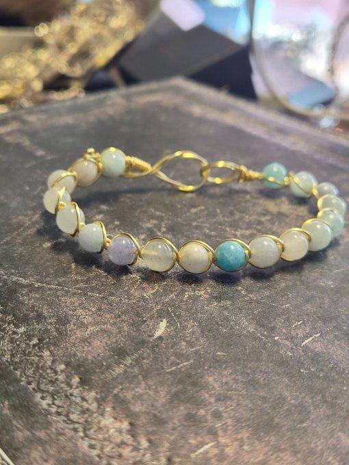 Bracelet Aigue-Marine : voyage ,allergie ,apaisement 
