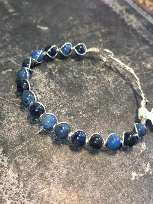 Bracelet dumortiérite -calme, intuition &maîtrise de soi. 