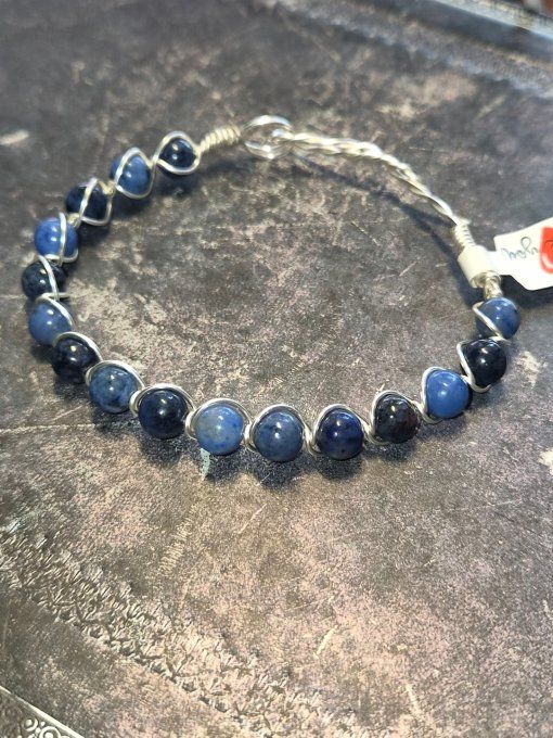 Bracelet dumortiérite -calme, intuition &maîtrise de soi.